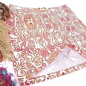 New Adidas ClimaCool Orange Pink White Patterned Golf Tennis Skort Sz 6